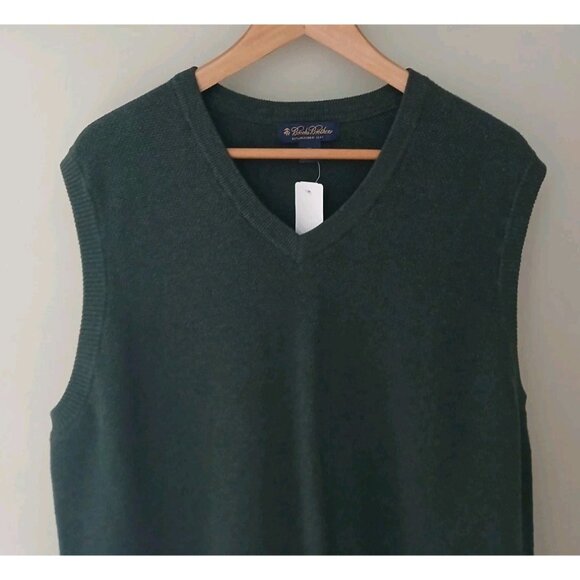 New Brooks Brothers Cotton Cashmere Sweater Vest - Picture 2 of 8